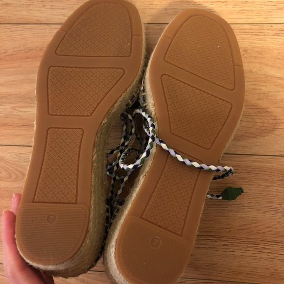 NEW TORY BURCH Women's shoes Ines leather platform espadrilles size7 - Picture 3 of 5